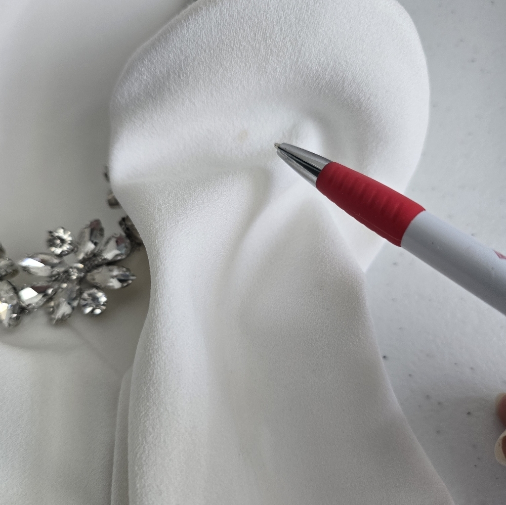 Nadine Merabi  Elegant White Dress with Embellished Neckline Sz XS - Picture 14 of 17